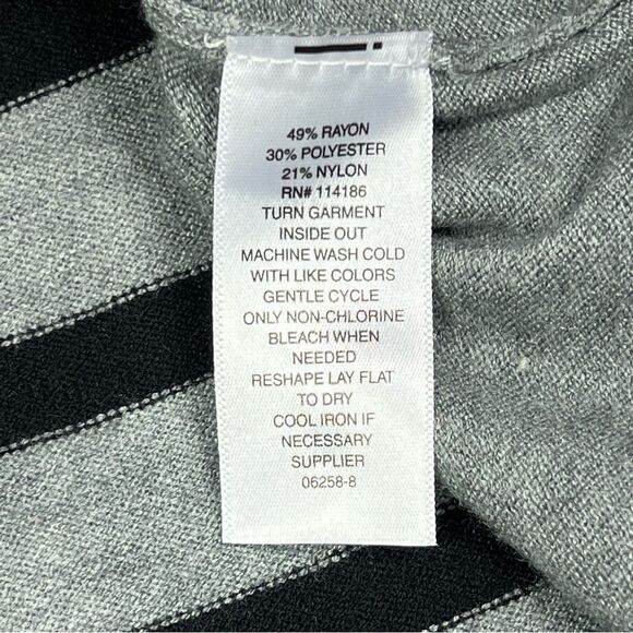 NEW Liz Claiborne Striped Heather Gray Lightweight Pullover Sweater Women Large - Picture 7 of 8